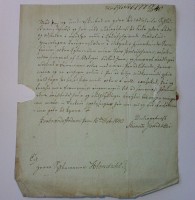 Mynd af bréf sem Steinunn Jónsdóttir skrifaði 1840.